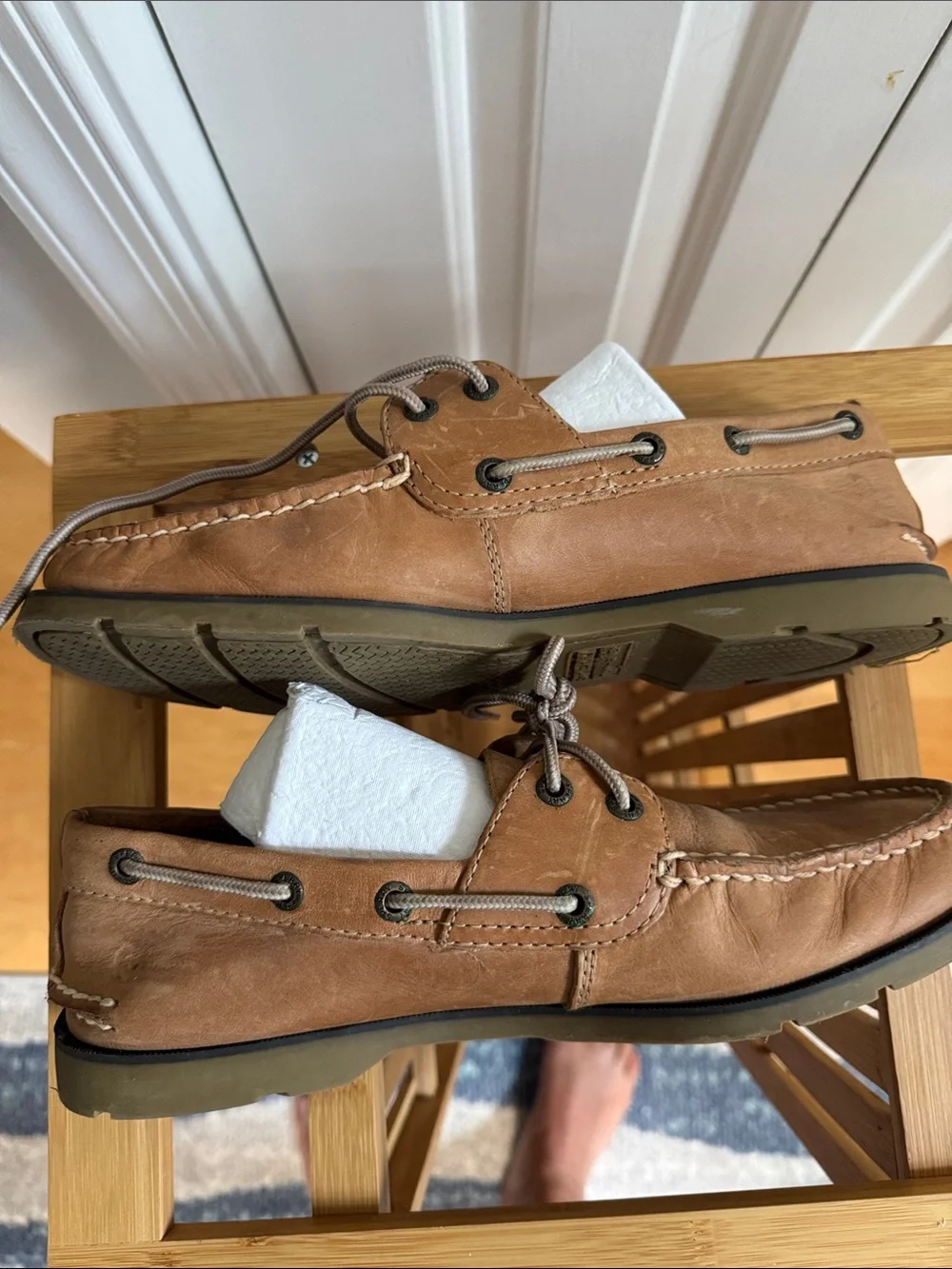 Sperry Brown Leather Moc Toe Boat Shoes
